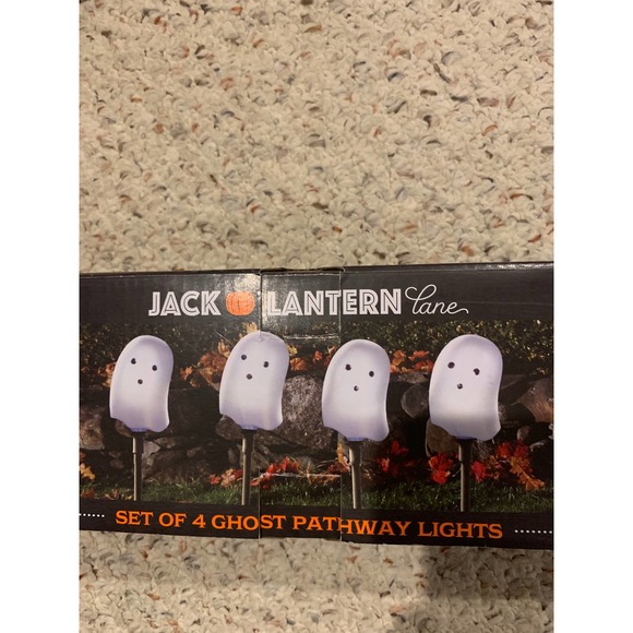 Halloween White ghost pathway jack o lantern lane lights Spooky Decor Outdoor - Picture 5 of 10